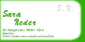 sara neder business card