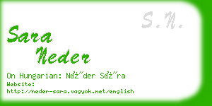 sara neder business card